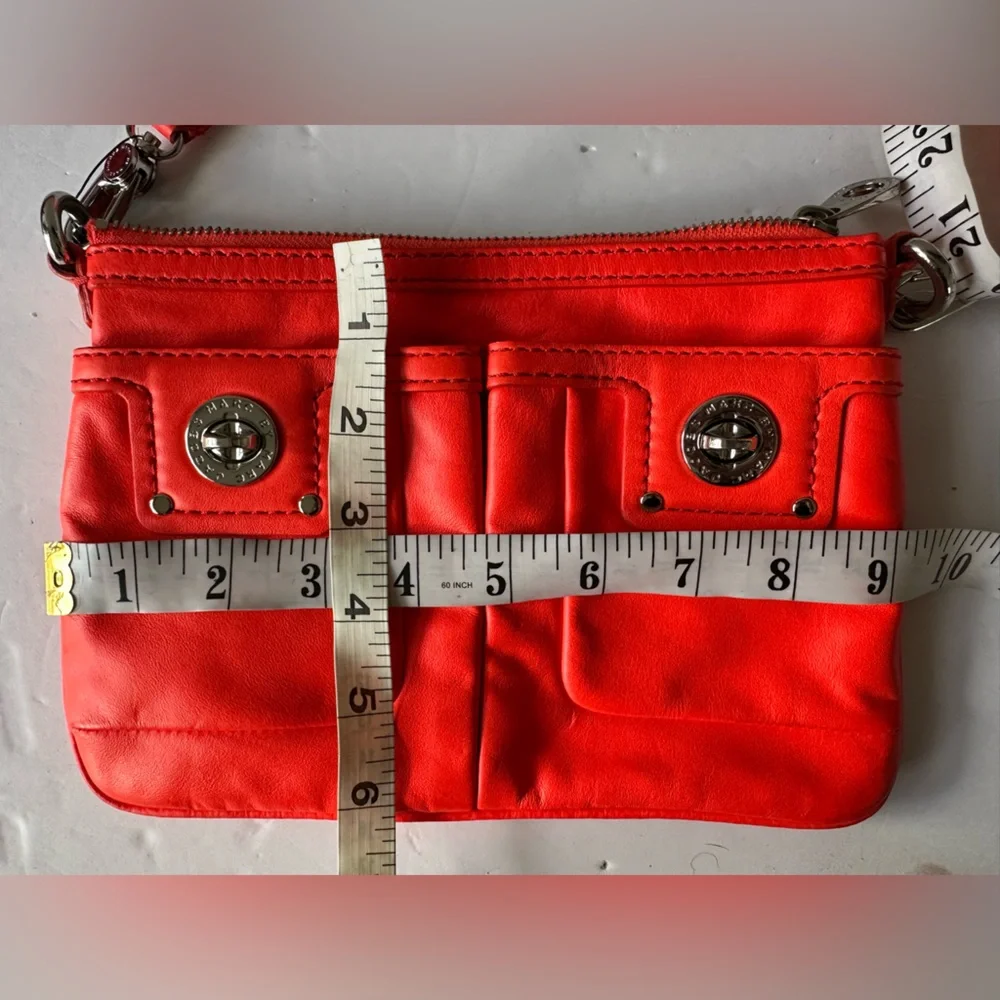 Marc Jacobs Orange Leather Turnlock Crossbody Shoulder Bag